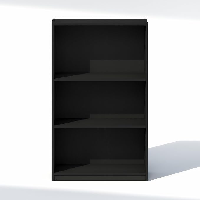 Furinno Reed Closet Organizers and Storage, 3-Tier Closet Organizer, Open Shelf Closet Storage, for Wardrobe, Bedroom, Living Room, Blackwood