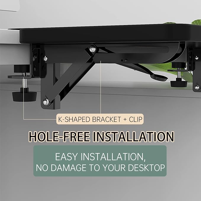 OUGIC Computer Armrest, Adjustable Computer Desk Armrest Stand, Ergonomic Rotating Armrest Bracket for Table, Desk, Chair, Desk, 24 cm x 23 cm