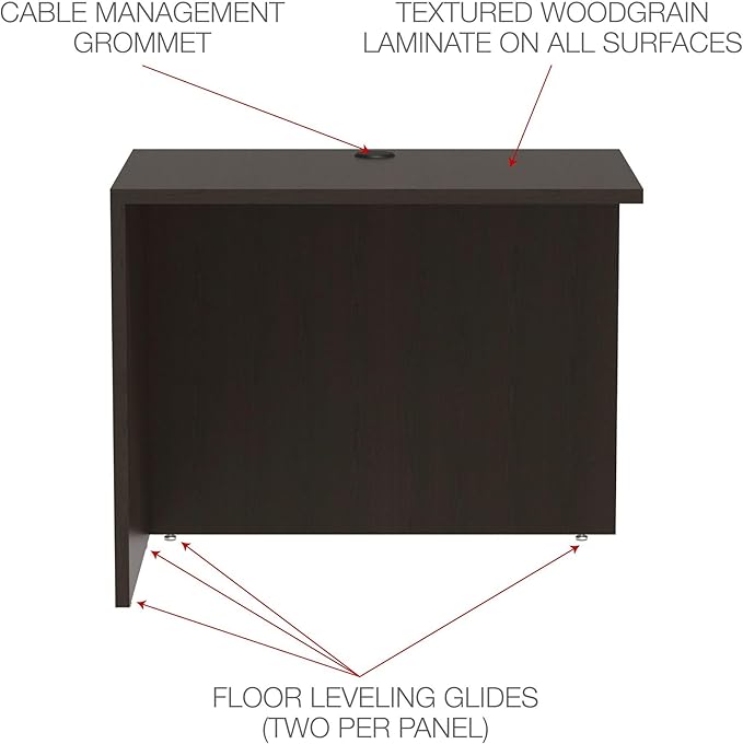 Alera ALERA Valencia Series Reversible Return/Bridge Shell, 35W X 23.63D X 29.5H, Espresso