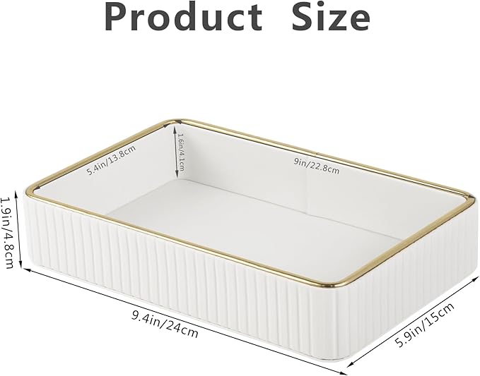 PU Leather Valet Tray,Desk Organizer Tray Nightstand Organizer Trinket Dish Storage Key Bowl Decorative Trays for Phone Wallet Jewelry Watch,Bathroom Bedroom Perfume Vanity Trays,Cream