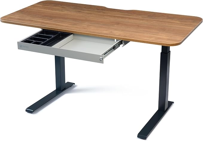 PERFECT POSTURE Max Under Desk Storage Drawer – Large Desk Drawer with Lock for Regular & Sit-Stand Standing Desks, Gray (13" x 26.5")