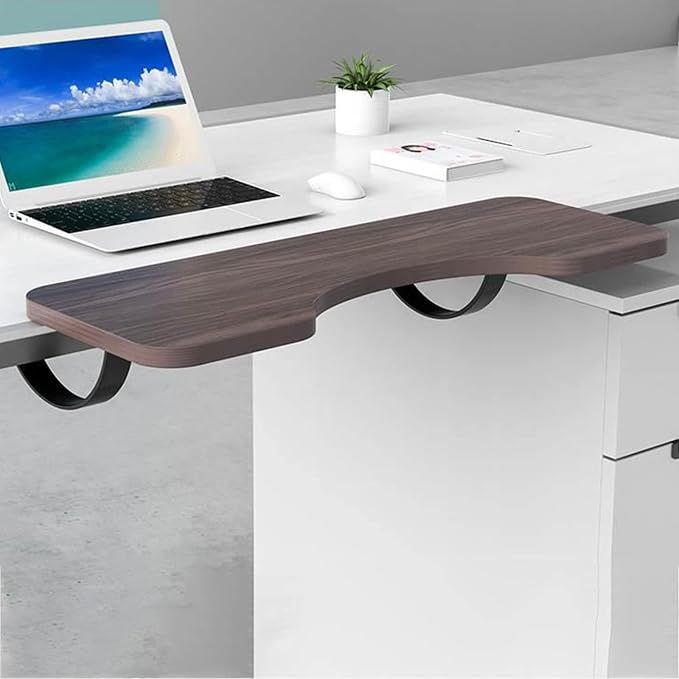 Ergonomic Foldable Desk Extender with Easy Installation Wood Color 55 * 24Cm,Brown-64 * 24cm