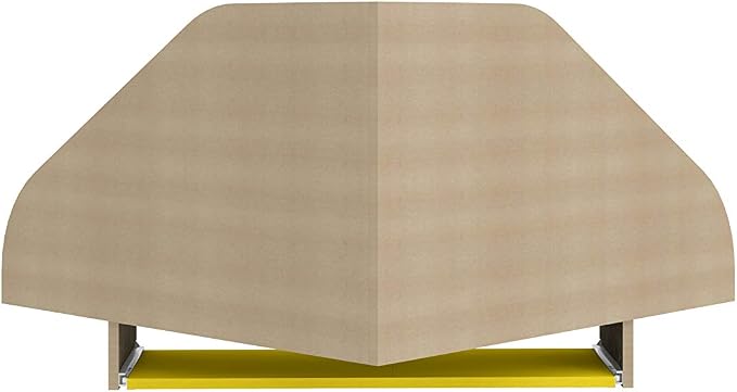 Manhattan Comfort Bradley Corner Floating Desk with Shelves & Gliding Keyboard Drawers, Wall Mounted Table for Small Spaces, Home Office and Bedroom, Mid Century Modern Design, Rustic Brown/Yellow