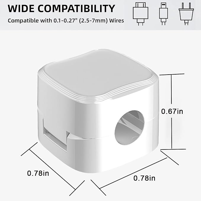 IFNOW 6 Pack Magnetic Cable Clips for Nightstand | Mini Cube Cord Holder with No-Residue Adhesive | Adjustable Cord Organizer for Desk, Car, Phone Charger, Computer (White)