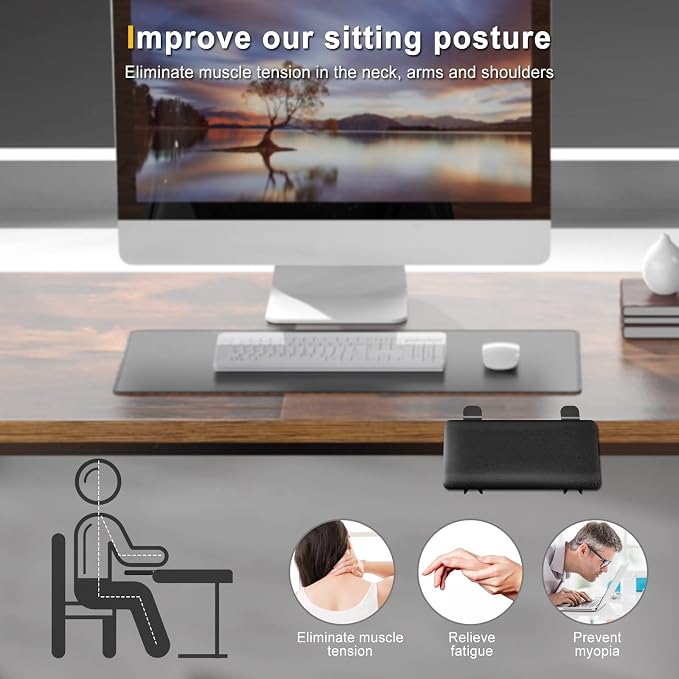 arm Rest for Desk Adjustable Arm Rest Support for arm Support for Computer Desk Ergonomic Desk Extender Rotating Mouse Pad Holder for Table Office Chair Desk