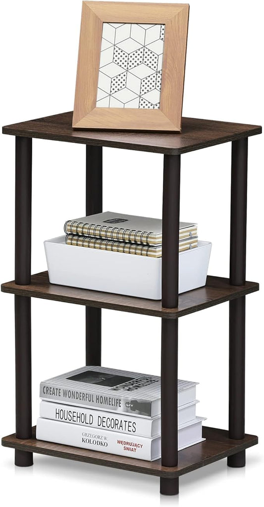 FURINNO Turn-N-Tube 2 Space Shelf, Walnut/Brown