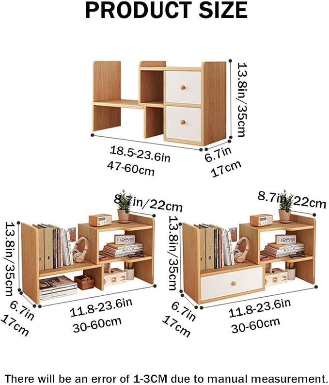 Customizable Multi Layer Desk Organizer for Home, Office Organizers and Storage, Corner Bookshelf on The Desk (Color : Left corner, Size : Yellow)