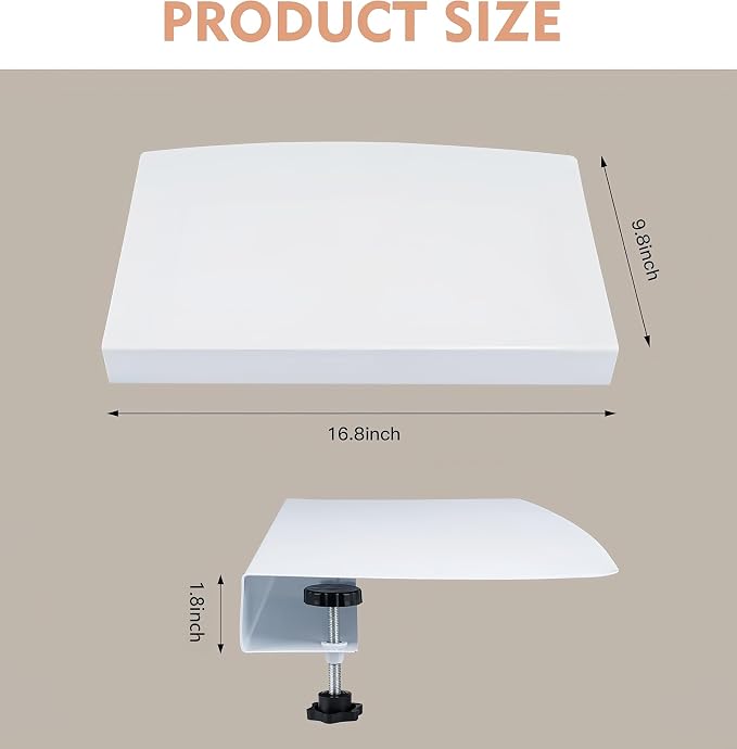 17 inch Corner Desk Connector Platform for Mounting on L-Shaped Desk Extender,Platform Extender Attachment (White)