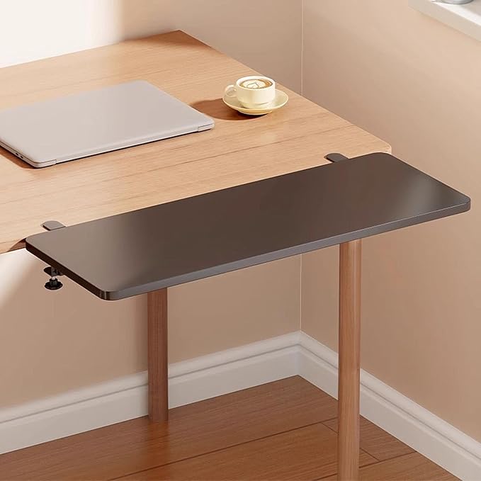 Adjustable Desk Extender Tray - 20 x 7.8 Inch Ergonomic Table Extension for Laptop, Keyboard & Mouse | Clamp-On Desk Shelf for Home Office, Study & Workstation.
