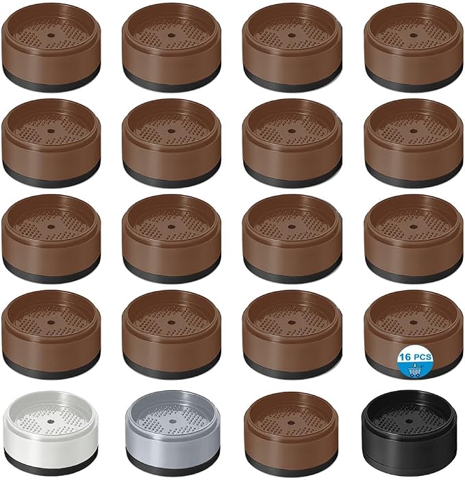 Bed Risers 1 inch, 2 inch, 3 inch, 4 inch Heavy Duty, Adjustable Furniture Riser for Table Desk Couch Sofa Chair Refrigerator Washing Machine, Stackable Bed Raisers Blocks (Brown 16 Pack, 1 inch)
