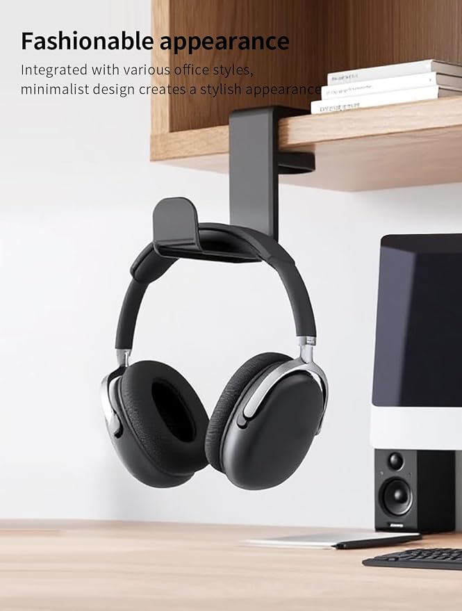 Headphone Hook，Headphone Stand，PC Gaming Headset Holder for Desk，Desk Headphone Hanger，Desk Hook with 360-Degree Adjustable Rotation