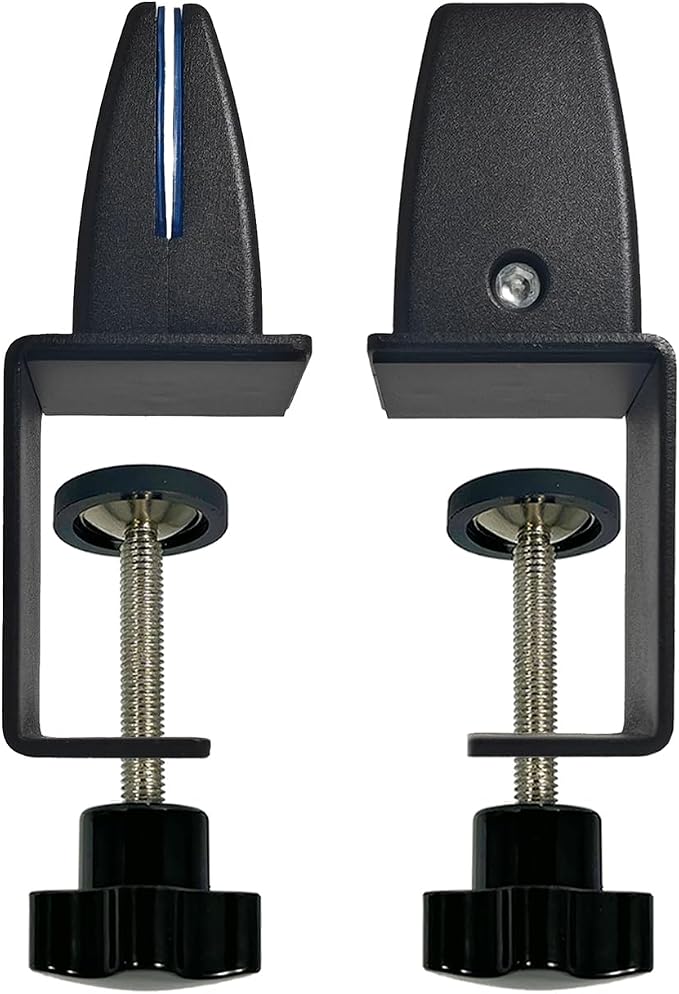 Desk Divider Clamp For 1/8" To 0.51" Panel, Adjustable Desk Partition Clamp For 0.32" To 2.04" Desktop, Standing Desk Accessories For Desk Privacy Folders, Black Sneeze Guard Holder 2-pack