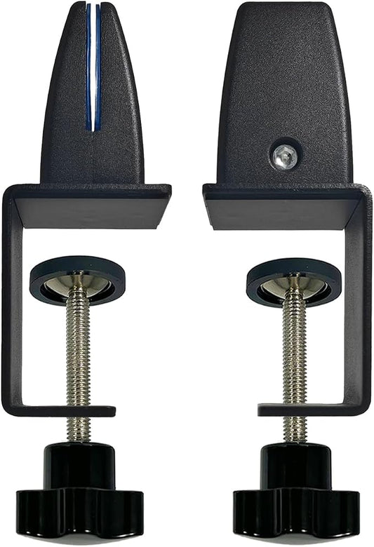 Desk Divider Clamp For 1/8" To 0.51" Panel, Adjustable Desk Partition Clamp For 0.32" To 2.04" Desktop, Standing Desk Accessories For Desk Privacy Folders, Black Sneeze Guard Holder 2-pack