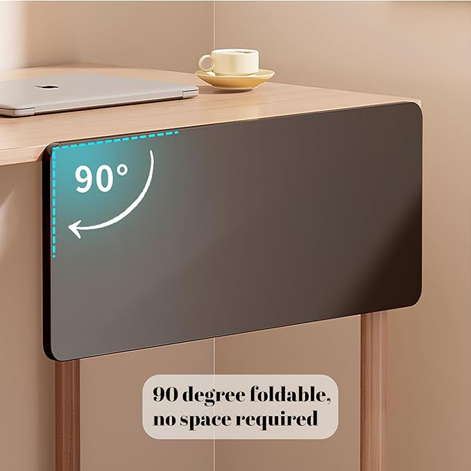 Desk Extender Tray, Wall Mounted Folding Table for Small Spaces, Computer Keyboard Tray with Punch-Free Clamp, Foldable Desk Extension Board for Home Office(Teak Color,40 * 20cm/15.7 * 7.9in)