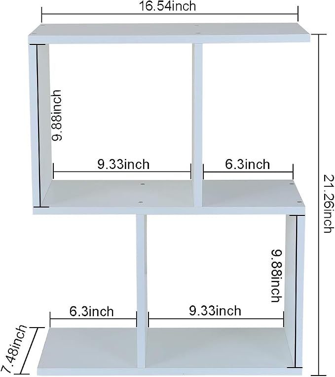 PAG Desktop Shelf Freestanding Wooden Small Bookshelf Desk Supplies Organizers and Accessories Storage Display Rack Office Dorm Decor for Women, White