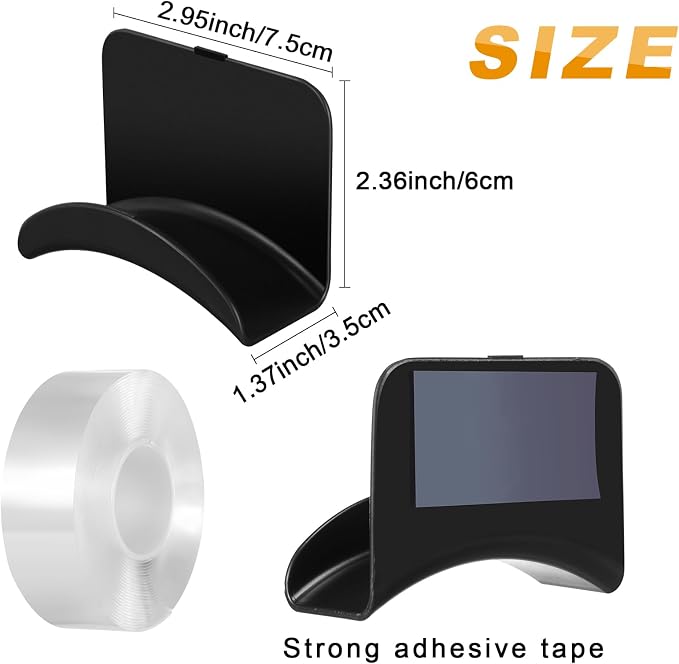 Wonderjune 30 Pcs Headphone Wall Hangers Adhesive Gaming Headset Holder Hooks for Wall Mount Strong Universal Stand Hooks for Most Headphone Controller, Hat, Baseball Caps, Door, Closet (Black)