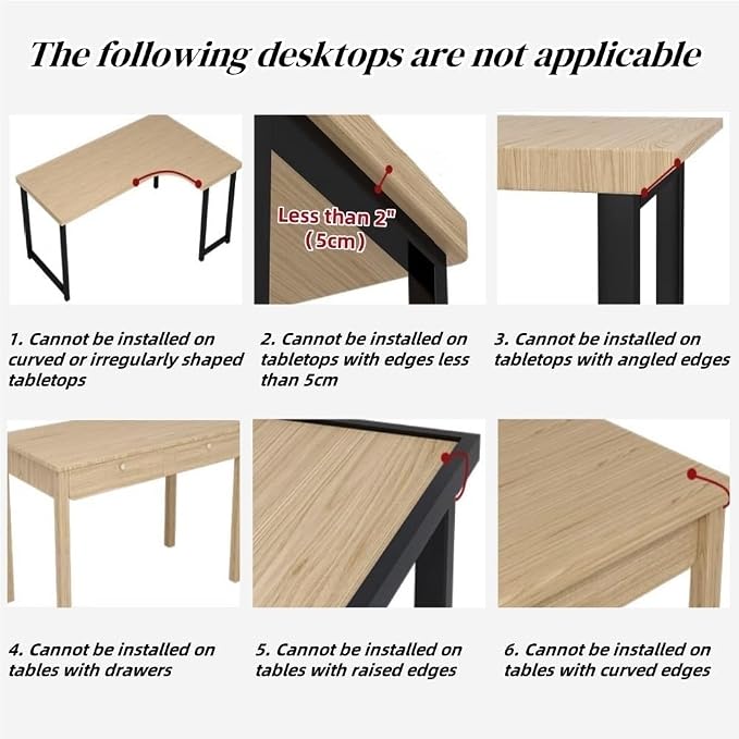 Desk Extender Tray, Clamp-on Kitchen Table Extender, Ergonomic Desk Extenders, Computer Armrest Table Stand, Countertop Gap Rack for Home, Office, Desktop(C,31.5" Lx5.9 W)