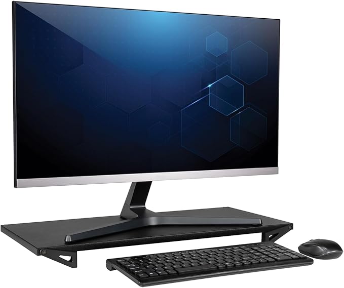 Allsop Lo Riser Monitor Stand for 32" Monitors, Extra Wide Platform, Black | Adjustable Monitor Stand for 32 Inch Screens, Ergonomic Desk Riser, Wide Platform, 30 lb Capacity, Black