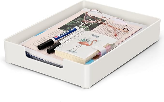 Letter Tray Letter Organizer Paper Tray, Desk Drawer Organizer for Office Supplies, Magazines, Folders, File,Notebooks, Stationery, Plastic Desk Tray for Desktop, for Home, Office, School, 1 Tier