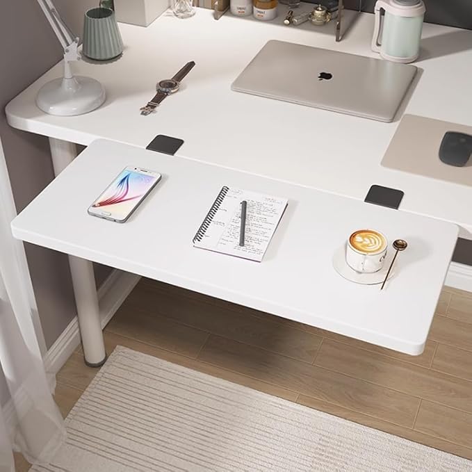 Ergonomics Desk Extender Shelf for Home and Office, Large Clamp On Keyboard Tray，90° Folding Extension Tray，Table Desk Arm Rest, Elbow Arm Support(White,75x20m/30x8in)