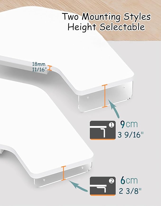 Corner Monitor Stand Clear Acrylic Leg ＆ Wood Corner Screen Stand, L-Shape Desk Triangle Riser for Monitor/Laptop/Computer, Corner Organizer with Drawer (Color : White), 36655