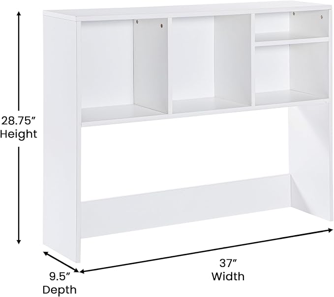 EMMA + OLIVER Freesia Cubby Organizer for Desktop, Storage or Display Shelf Ideal for Dorm Room, Home Office and Gaming Areas, 37" W, White