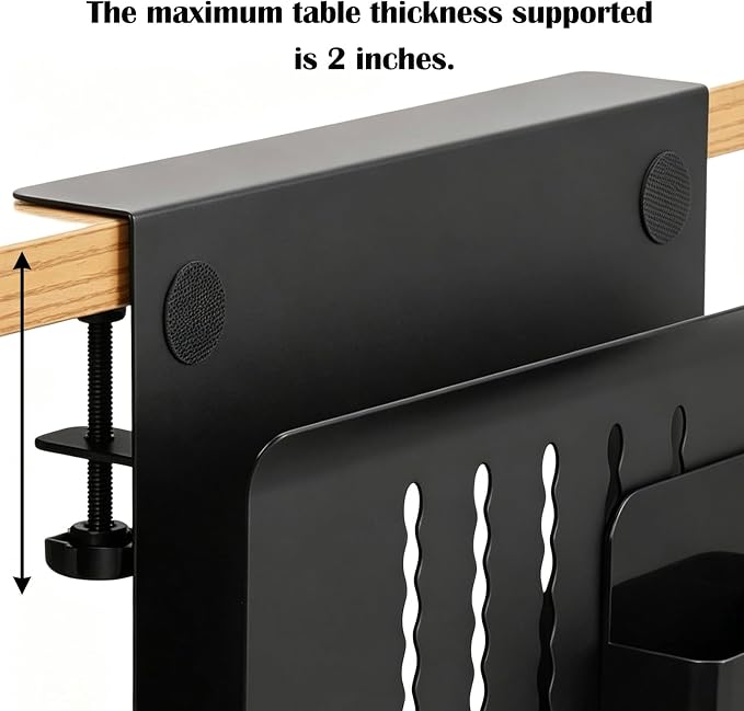 Under-Desk Laptop Mount,Clamp-On Hidden Notebook Holder, No Drill Adhesive-Free Floating Shelf for Desk Organization, Space Saving Workstation