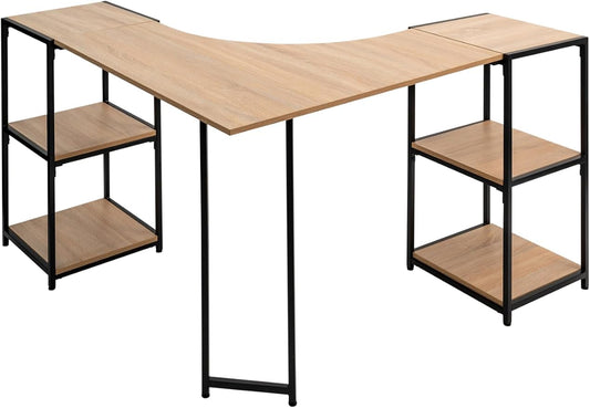 CB Home Square Corner Desk w/Open Shelves - Modular Shelving System Customizable with 30+ Free Combinations- Contract Grade Quality