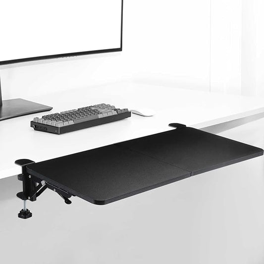 Yaocom Desk Extender Tray, 24 x 12 Inch Desk Extension, 90 Foldable Keyboard Tray Platform for Table Mount Arm Rest Shelf Foldable Drawer for Dorm, Office, Kitchen Bar, Rv Countertop, Black