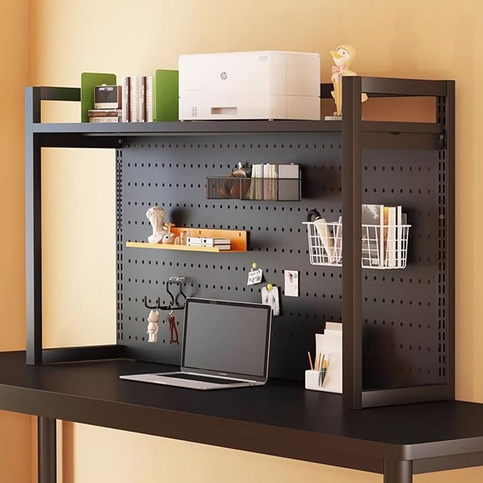 Dorm bookshelf,Desk Organizer Shelf,Desktop bookshelf,Desktop Storage Shelf,lift desk bookcase,desk hutch dorm，multipurpose bookshelf storage rack,student pegboard bookcase,home office racksdisplavs(B