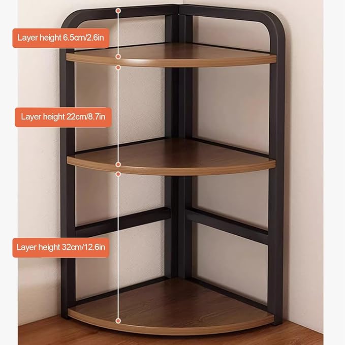 White、 Black Corner Desk Organizer, Desk Shelf Organizer,desktop Organization, Mini Shelf,2-tier, 3-tier Office Shelf For Office, Dormitory, Home, Kitchen(Black,16.9x9.8x9.8in)