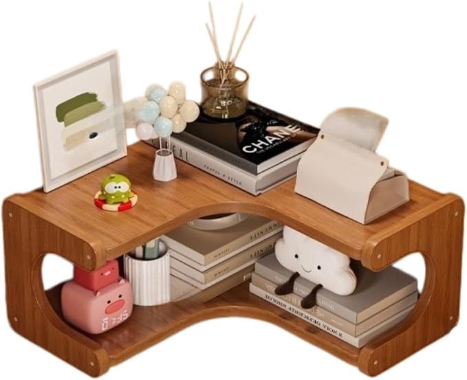 Corner Shelf for Desk, Multi-Tier Desktop Storage Rack, Utilizes Corner Space, Sturdy Display Stand for Books, Plants, Photos, Office Organization Accessories
