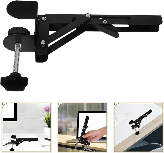 2pcs Desk Extender Clamp Shelf Wrist Rest Pad Extrusion Connector Desk Extension Bracket Easy Install for Office Home