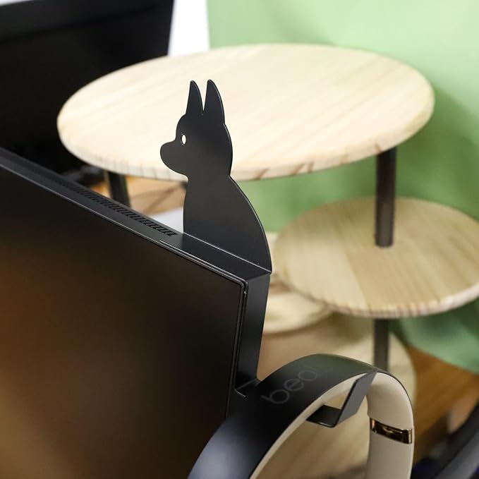 Dog And Cat Headphone Hook for Monitor, Cute Animal Metal Headphone Holder, Saves Desk Space Organizer Decorative Hanger for Hanging Keys Cables And More (German shepherd)