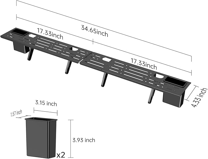 CABTE Adjustable Steel TV Top Shelf, Floating TV Stand, Universal Monitor Shelf for Soundbar, Game Console, Cable Box, Router Shelves (34.65 x 4.33 inch)