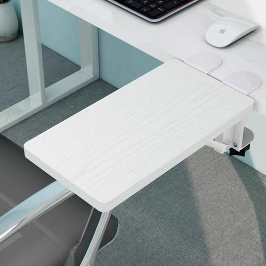 Foldable Desk Extender Tray with Clamp-On Mount for Office and Home Use, Ergonomic Arm and Wrist Support