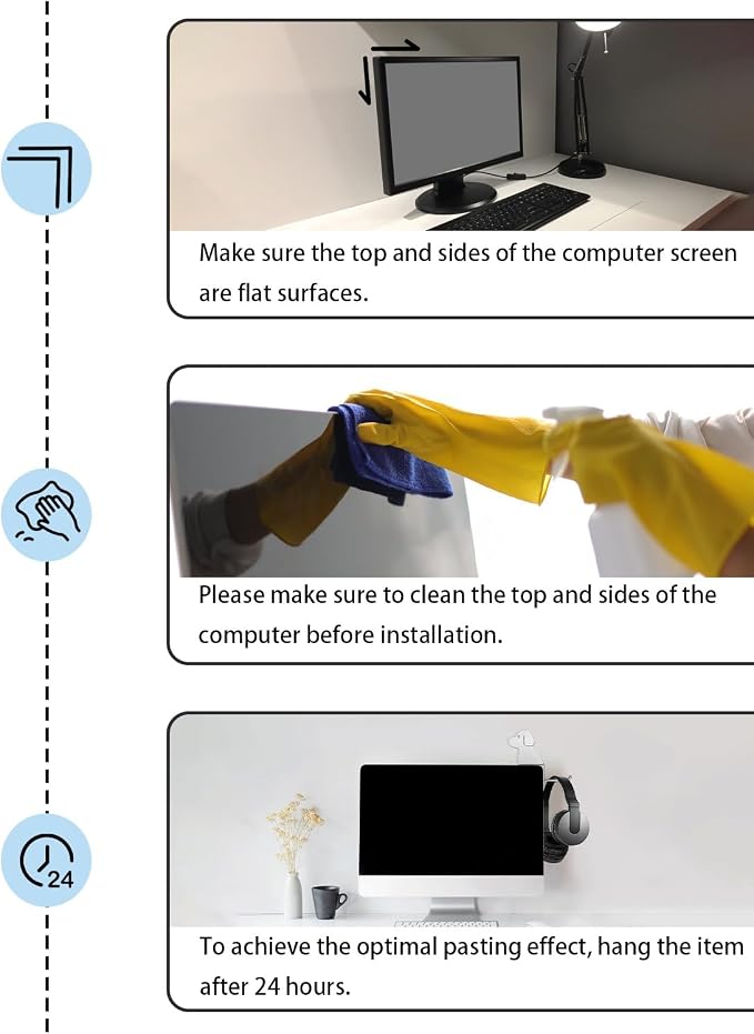 Monitor Stand, Puppy Tail Hook for Headphone, Saves Desk Space and Protects Headphones, Organizer Decorative Hanger for Hanging Keys Cables and More (Silvery)