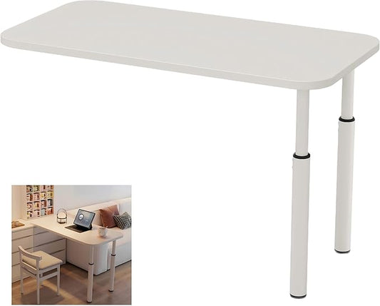 CycleCrew Large L-Shaped Desk Extension, 47.2" L Freestanding Desk Extender with Adjustable Height, Full-Size Tabletop Extension for Existing Desk, Space Saving Workstation Expansion for Home Office