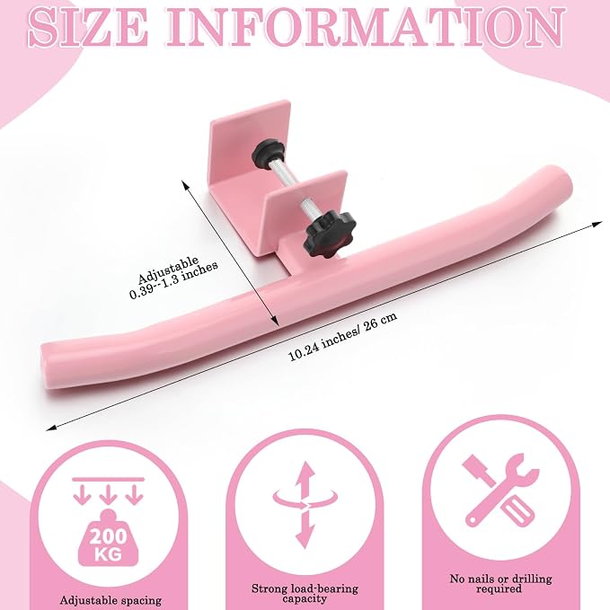 Geelin Bag Hook for Desk Table Heavy-Duty Backpack Hanger Clamp On Purse Holder Adjustable Under Desk Bag Hook for Headphones Handbag Hanger for Classroom Dorm Back to School(Pink)