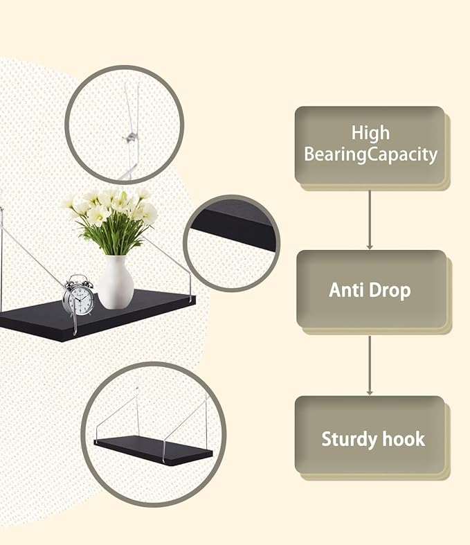 3-Pack Cubicle Shelf For Fabric Walls With Hooks：12x6.0in Black Wooden Cubicle Shelf Hanging Silver Bracket Use For Office Cubicle Accessories For Office Stylish Cubicle Decorations For Women Desk