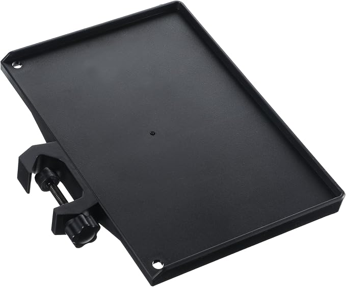 Microphone Stand Tray, Plastic Clamp on Firm Rack Tray Holder, Adjustable Mic Stand Desk Shelf with 4 Pound Capacity for Stage, Music Sheet, Recording, Live Streaming, Karaoke, Podcast (7.9" × 5.5")