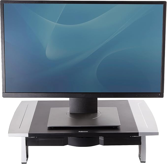 Fellowes 8031101 Monitor Riser,Adjustable,19-7/8-Inch x14-1/16-Inch x4-Inch -6-1/2-Inch,BK/SR