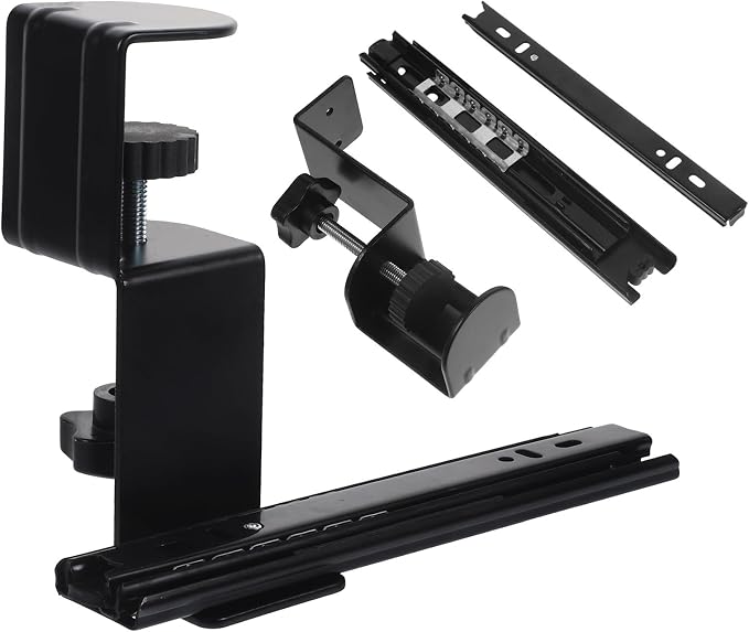 SUPVOX Desktop Extension Board Bracket with Adjustable Sliding Rails, 2pcs Computer Desk Extender Support Stand for Keyboard and Workspace Expansion, Foldable Shelf for Office and Home