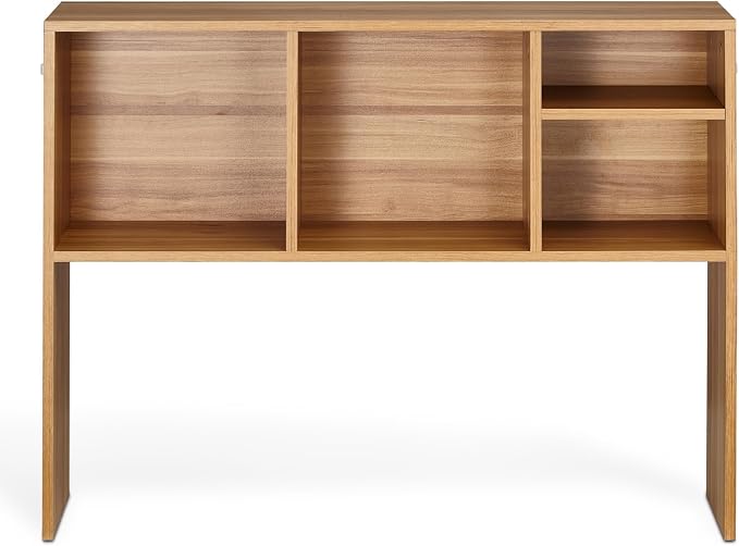 VEVOR Desktop Bookshelf, Storage Organizer with 5 Shelves for Computer Desk, Wooden Shelf Desk Hutch with Anti-Slip Feet Pads, Desk Top Display Rack for Office, Home & Dorm, Brown