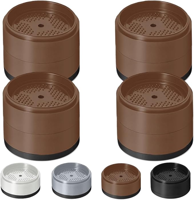 Bed Risers 1 inch, 2 inch, 3 inch, 4 inch Heavy Duty, Adjustable Furniture Riser for Table Desk Couch Sofa Chair Refrigerator Washing Machine, Stackable Bed Raisers Blocks (Brown 4 Pack, 1+1 inch)