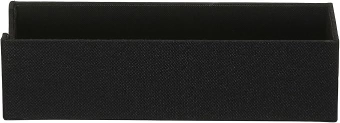 Household Essentials Hard‑Sided Narrow Drawer Organizer Tray, Black, Set of 2