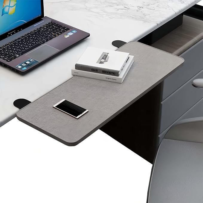 Foldable Keyboard Tray & Computer Armrest Support - Clamp-On Desk Extender for Ergonomic Typing and Reduced Strain