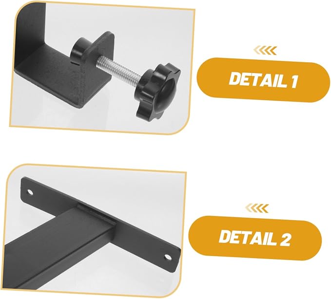Holibanna 2pcs Black Carbon Steel Desktop Extension Bracket Clamp on Desk Riser Legs, Heavy Duty Workbench Clamp Mount Shelf Support for Office and Home Workstation