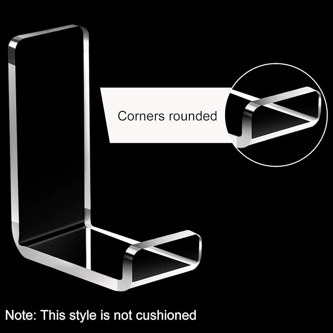Weewooday 4 Pieces Headphone Hanger Headset Stand Holder Adhesive Wall Mount Headphone Hook for Desk Acrylic Gaming Earphones Hanger with Glues for Earphone Controller(Clear)