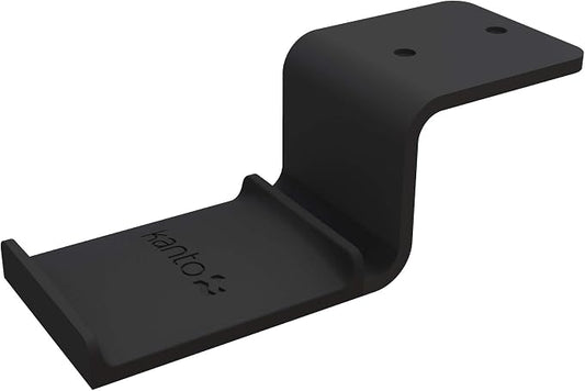 Kanto HH Universal Under Desk Headphone Hook - Black - Solid Steel Construction - Mount Using 3M Adhesive or 2 Included Screws